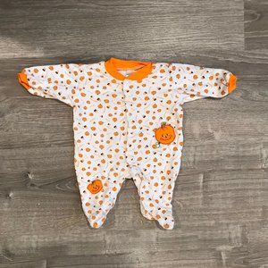 BabyGear Halloween Pumpkin 1-Pc Footed Infant Pajama - 0-3m
